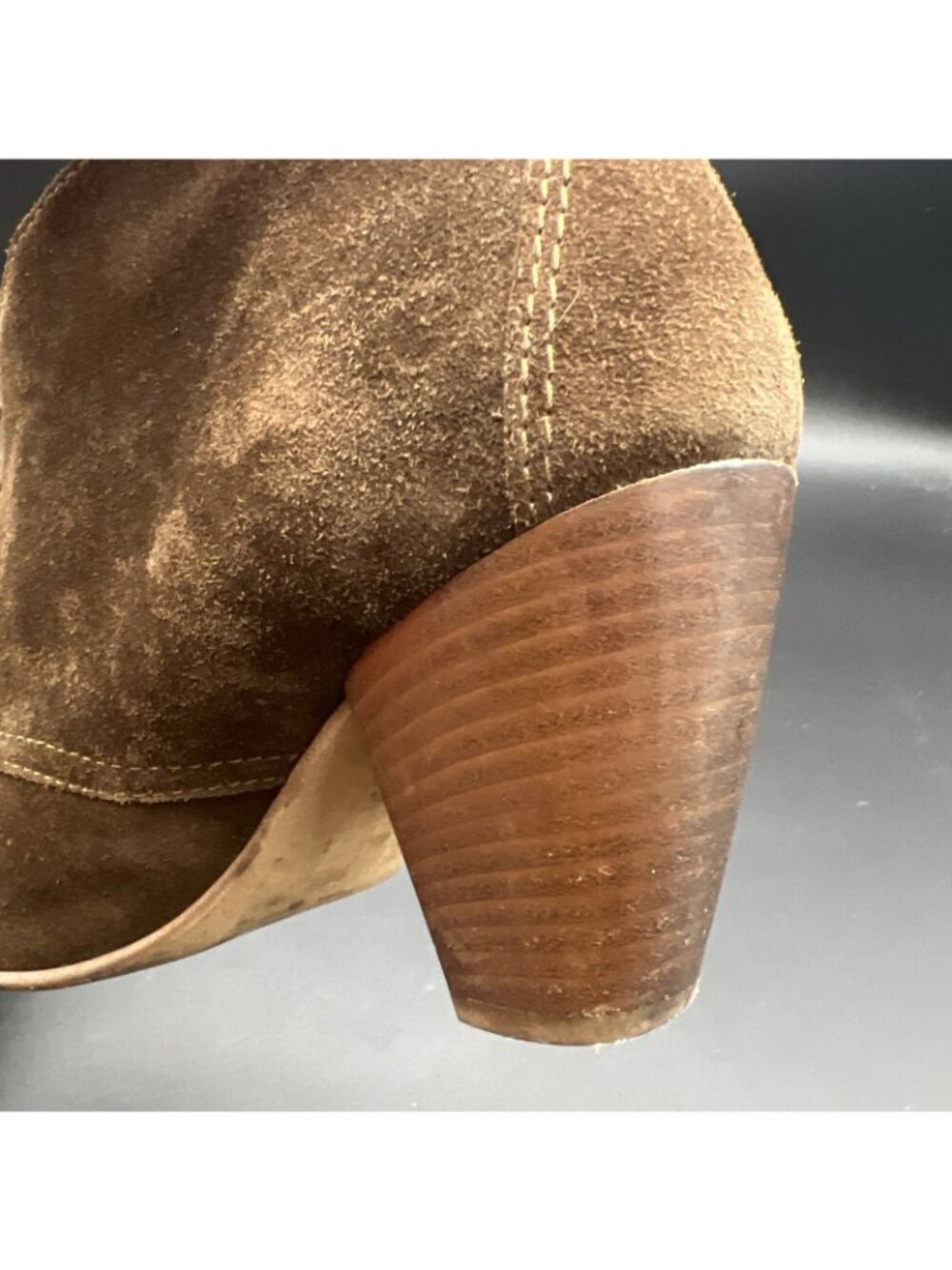 MADEWELL 1937 Lace Up Womens 7.5 Suede Heels Booties Shoes Brown Italy - Picture 8 of 16